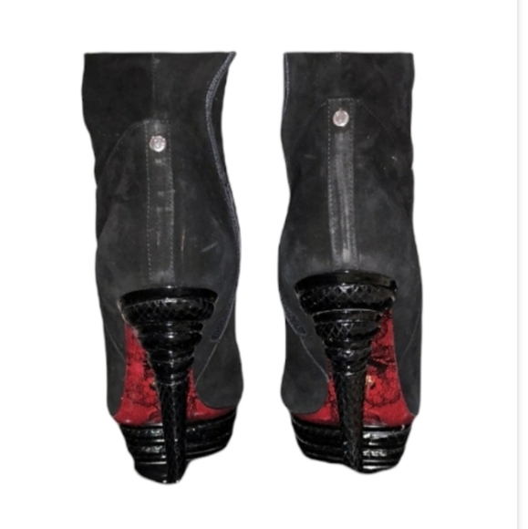 Black Suede Platform Over the knee Boots - Picture 7 of 12